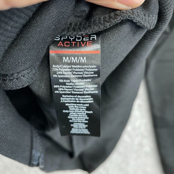 NEW Spyder Active Men's M Black Zip-Up Hoodie Sweatshirt i39 - Picture 7 of 10